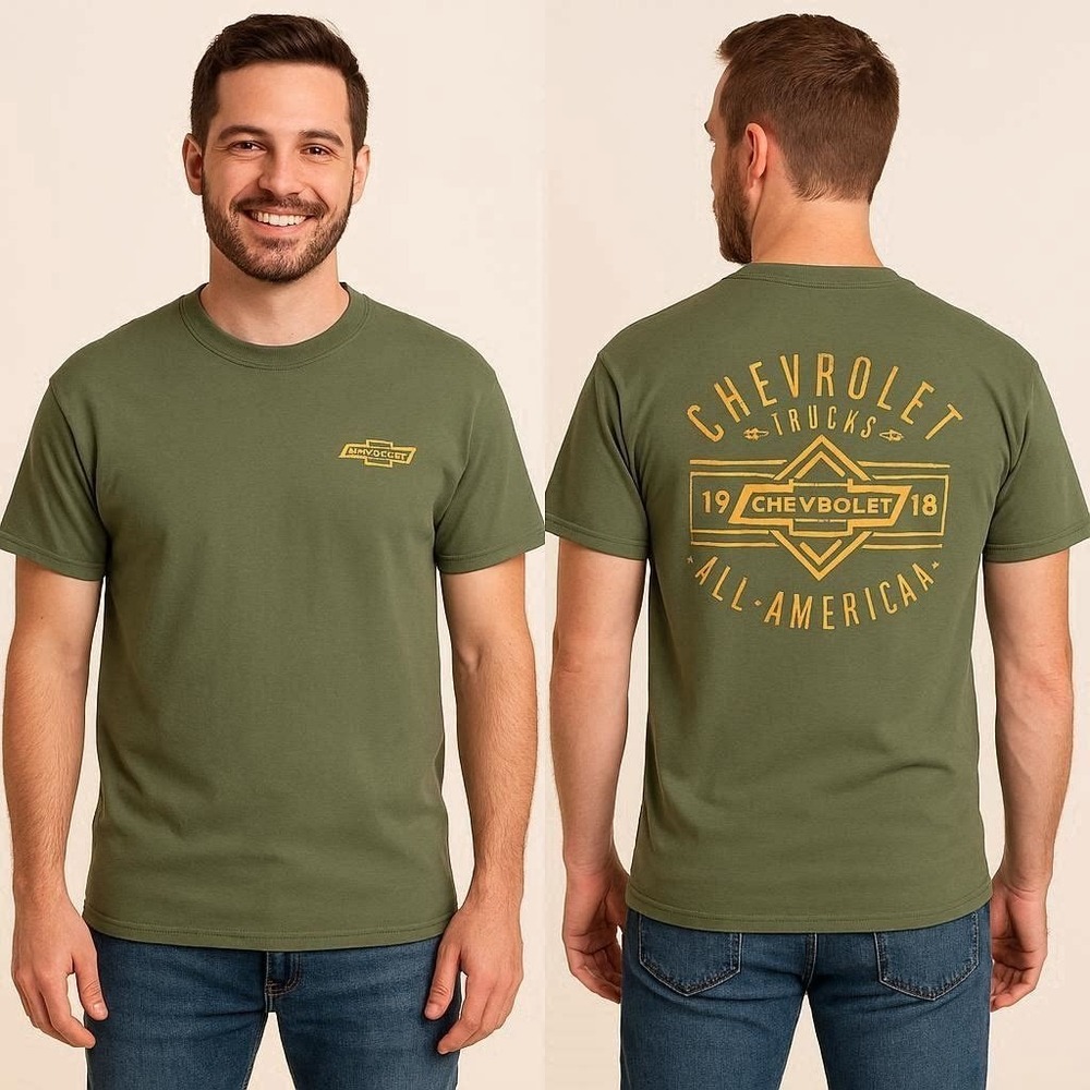 Lost Creek Men's Chevy American Short Sleeve T-shirt L Americana Workwear Car